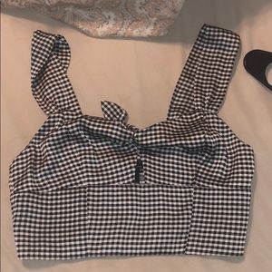 Forever 21 Checkered Cut out Crop Top
